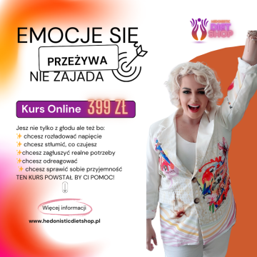Jeżeli zdarzyło Ci się sięgnąć po jedzenie w trakcie stresu, smutku czy zmęczenia - ten kurs jest dla Ciebie. Pokażę Ci JAK przeżywać emocje by nie miały one wpływu na Twoje odżywianie i tym samym by nie zaburzały twojej wagi.
