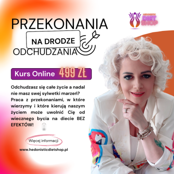 To niesamowity KURS, który już od lat cieszy się ogromnym zainteresowaniem, a jego skuteczność powoduje nie tylko fantastyczne efekty w odchudzaniu ale przenosi się też na odblokowywanie schematów na temat samej siebie, które mają wpływ na inne dziedziny życia. Poznaj swoje przekonania na temat odchudzania, diety, dbania o siebie, na temat ciała i cielesności, na temat swego wyglądu oraz tego na ile jest on wg Ciebie ważny i pozwól sobie świadomie na SUKCES w procesie dbania o SIEBIE